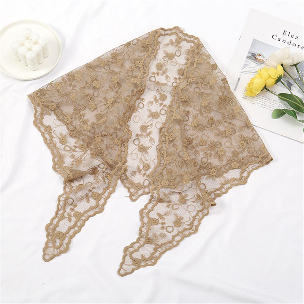 Summer Lace Hairband for Women Triangle Hairscarf Hair Kerchief Headband Bandanas Female Hairpiece Elegant Neck Shawl