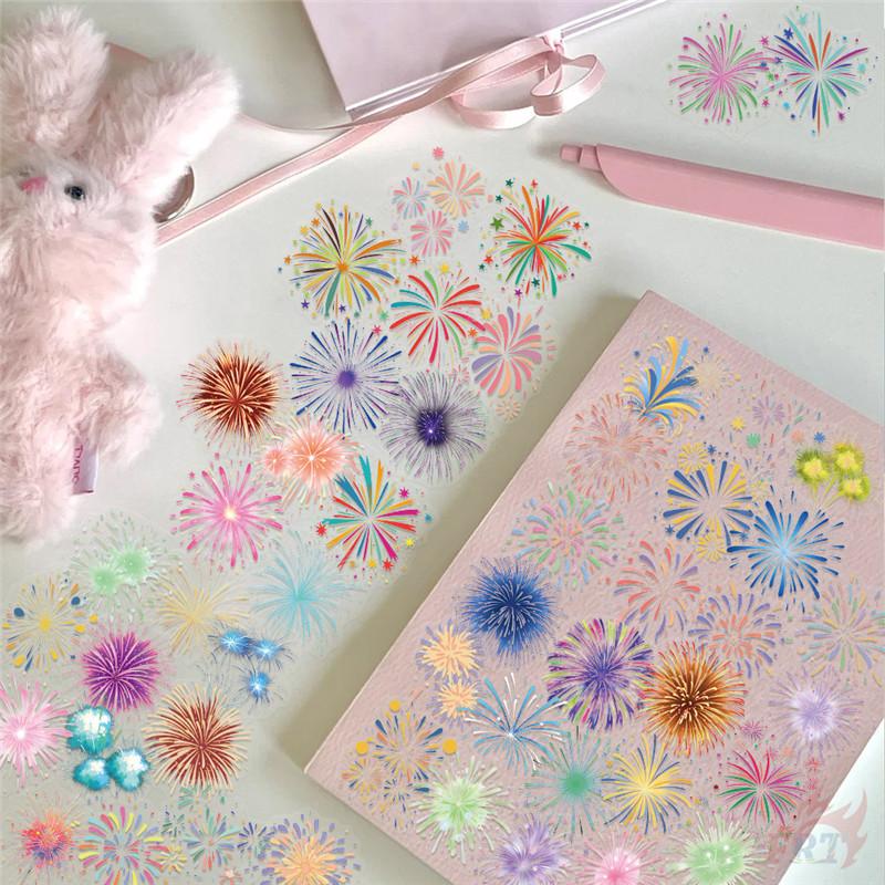 50Pcs/Set Watercolor Fireworks Art PET Stickers Waterproof DIY Fashion Doodle Decals Stickers