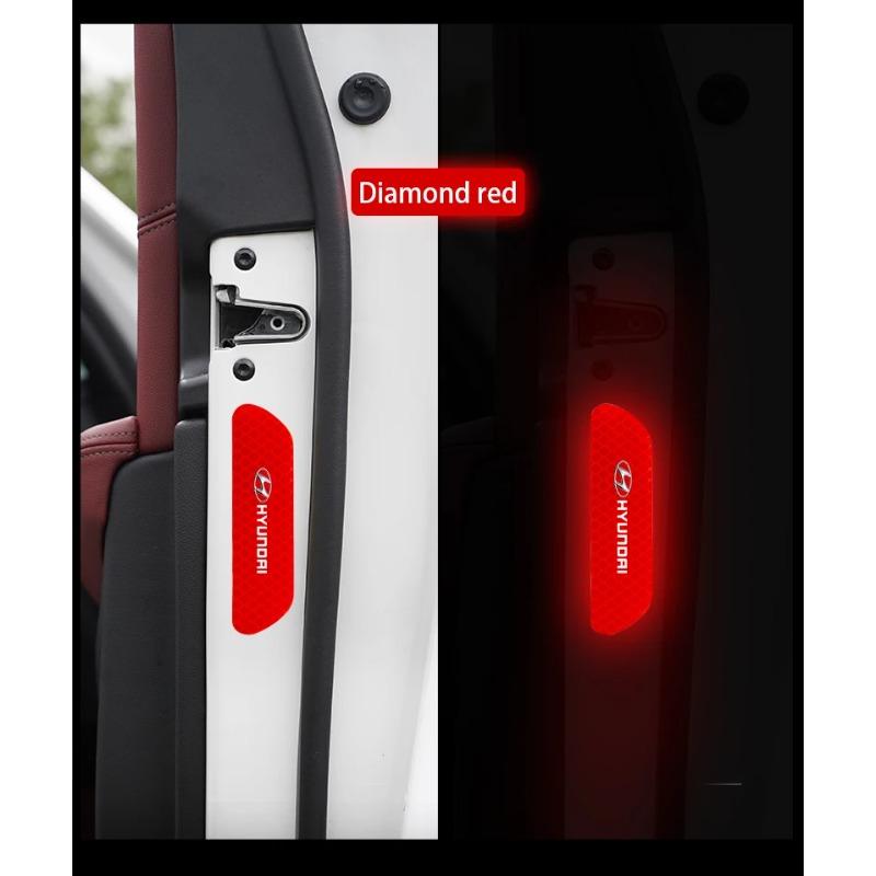 4pcs Car Door Sticker Reflective Safety Warning Mark Decoration Decals For Hyundai NLINE I30 I20 I10 Venue Tucson Ioniq IX35 I40