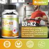 Bcuelov Vitamin D3+K2 Kapseln Fördern die Kalziumaufnahme und erhalten die Immun gesundheit 120 Kapseln