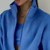 Women 2 Piece Outfits Stand Collar Half Zip Sweatshirts Wide Leg Sweatpant Tracksuit Oversized Sweatsuit Lounge Set