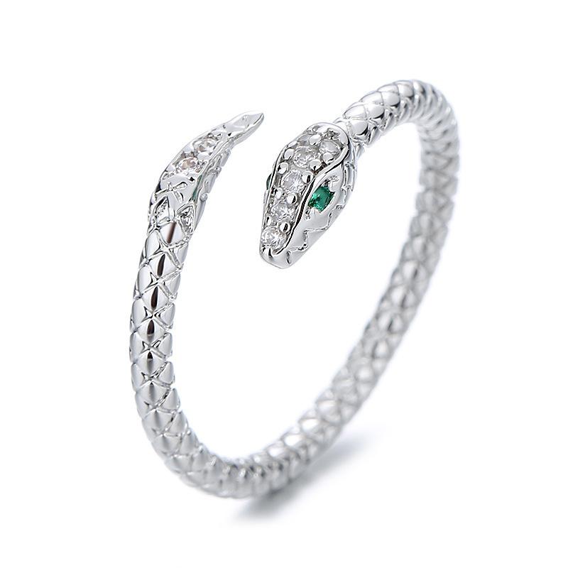 European and American Jewelry Cold Style High-end Snake Adjustable Ring for Women