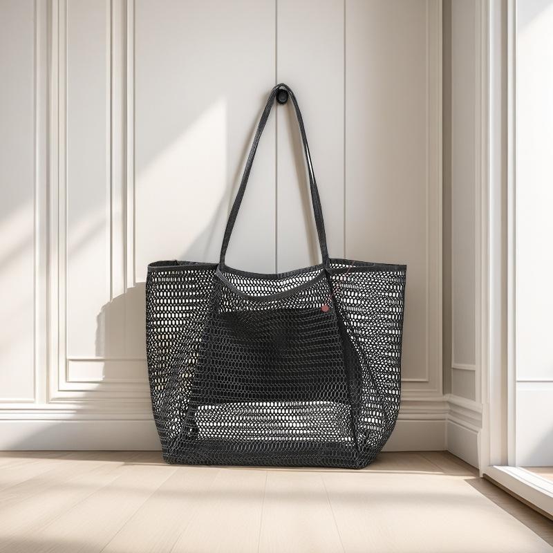 Summer Swimming Net Bag for Beach Bag with Large Capacity Net Pocket Children s Swimming Suit Storage Bag Folding Woven Bag 3640₽