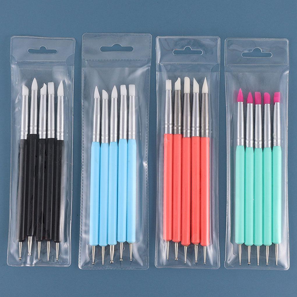 5pack/lot Wide Application Double Ended Nail Liner Brush Dotting Pen For Various Nail Art Designs