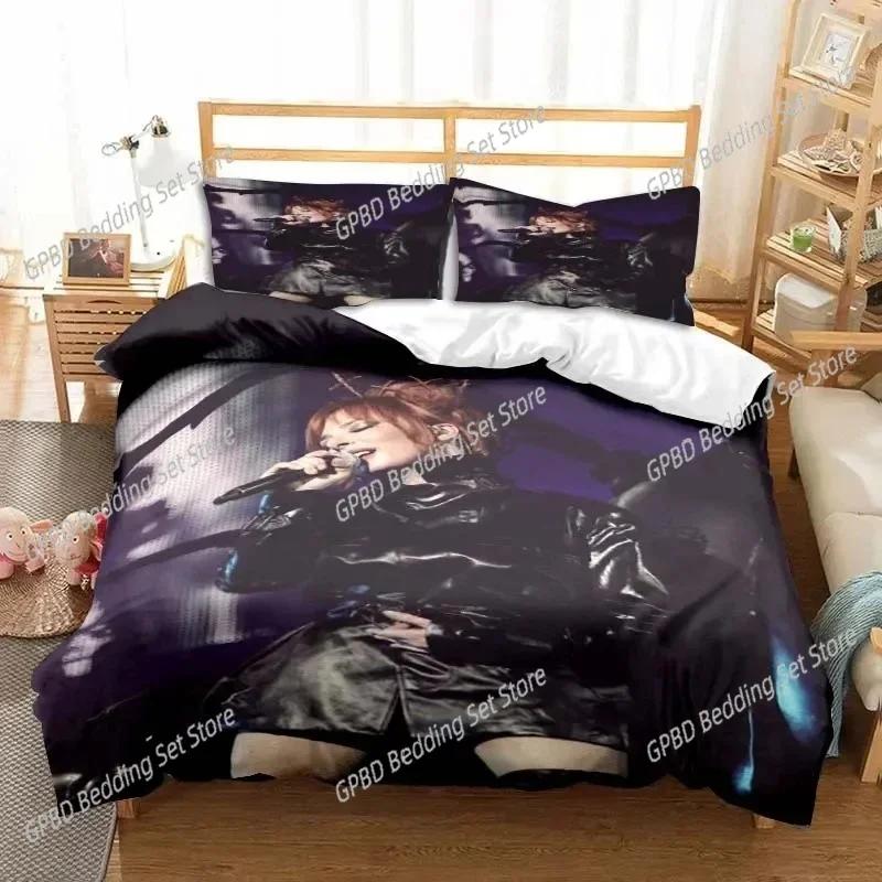 Singer Mylene Farmer Bedding Set 3D Printed Suitable For Bedroom Duvet Cover Set With Pillowcases Kids Home Textile