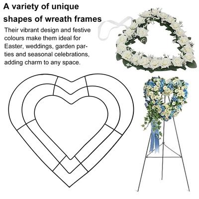 Yousheng Věncový rám úlu Srdce Kovový drátěný tvar Drátěný rám ve tvaru včely Věncový základ pro květiny Stuhy DIY Věnec Domácí dekorace
