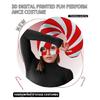 Holiday Party Hat Stripe Hat Mask Candy Cane Costume Christmas Elf Hat Christmas Candy Outfit Halloween Cosplay Costumes