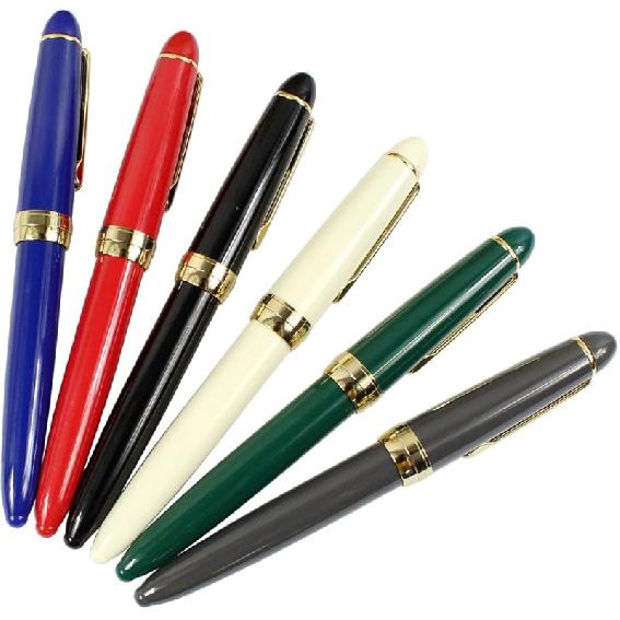 Jinhao 992 Fountain Pen Set, Student 6 Color Pen Set, Silver Clip, Solid Colors(Black, Blue, Green, Grey, Red, White)
