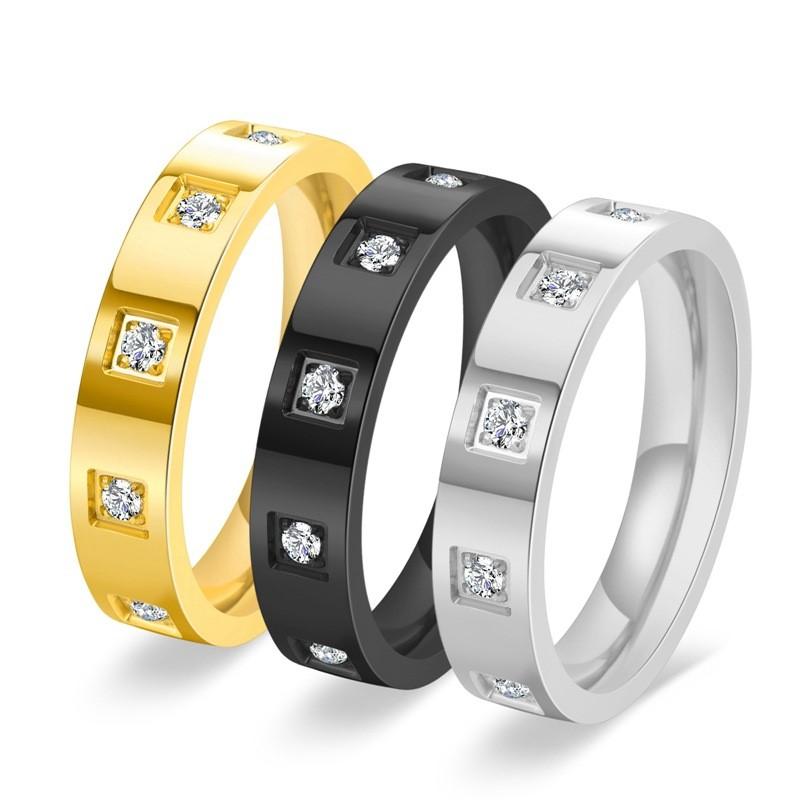 2025 Premium Women's Narrow Edition 18K Gold Carving Grid Ring with Diamond Set Around The Circle, Small Fragrant Style Ring