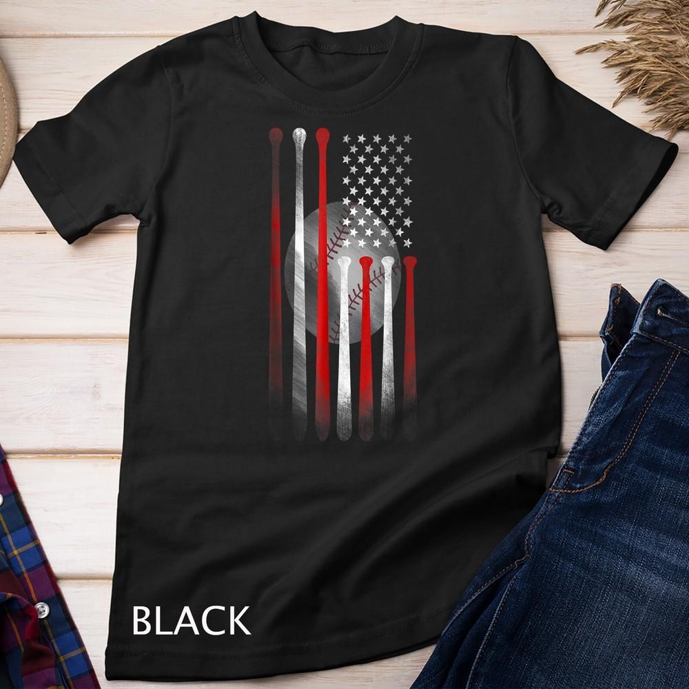 

American Flag Vintage Baseball Flag T-Shirt, Dad, Mom Tee Unisex T-shirt 2XL
