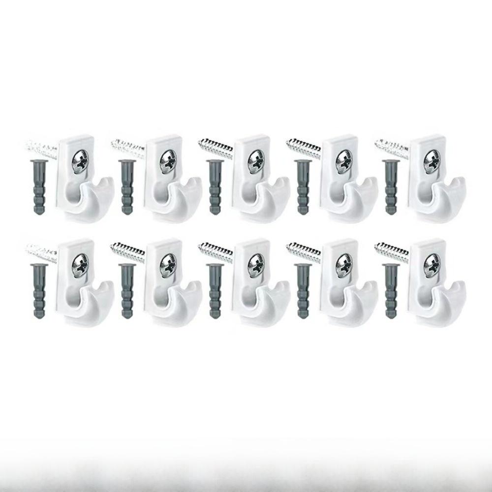 10pcs/set Weatherproof Hanger Hooks Plastic Patio Clips Wire Bundle Holder  Kitchen Bathroom Storage