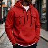 Men's Multi-Pocket Hoodie - Utility Hooded Sweatshirt