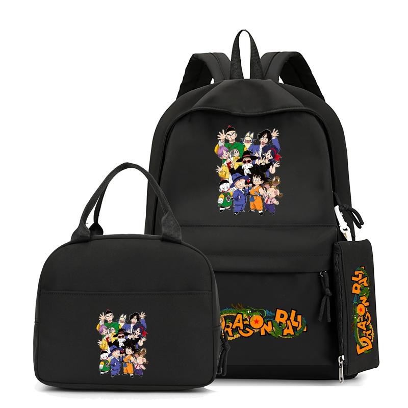 3Pcs/set Anime Dragon Ball Backpack with Lunch Bag for Girl Boy Back To School Bookbag Schoolbag Men Women Travel Bag Mochila