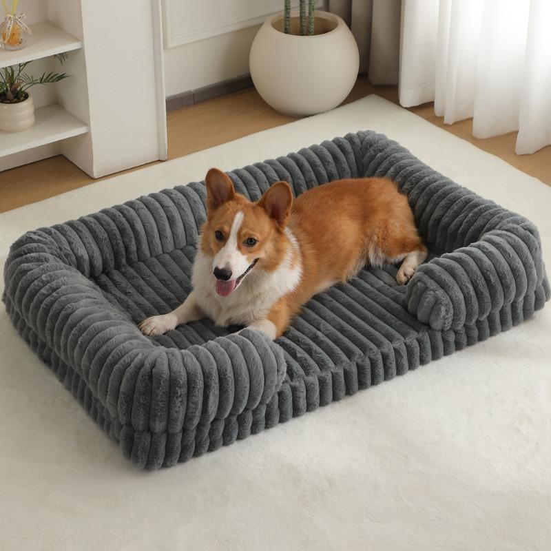 New Large Dog Bed - Winter Warm Pet Mat with Thick Padding Waterproof Dog Cat Bed for Big Breeds Durable Washable Pet Cushion