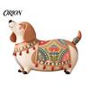 Funny Pet Statues Dachshund Cat/Dog Ornament, Handmade Resin Decorative Figurine, Artistic Themed Rustic Crafts Home Decor Statue for Living Room Desk