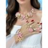Island style beach starfish vacation four-piece set chain alloy diamond-encrusted bohemian shell jewelry