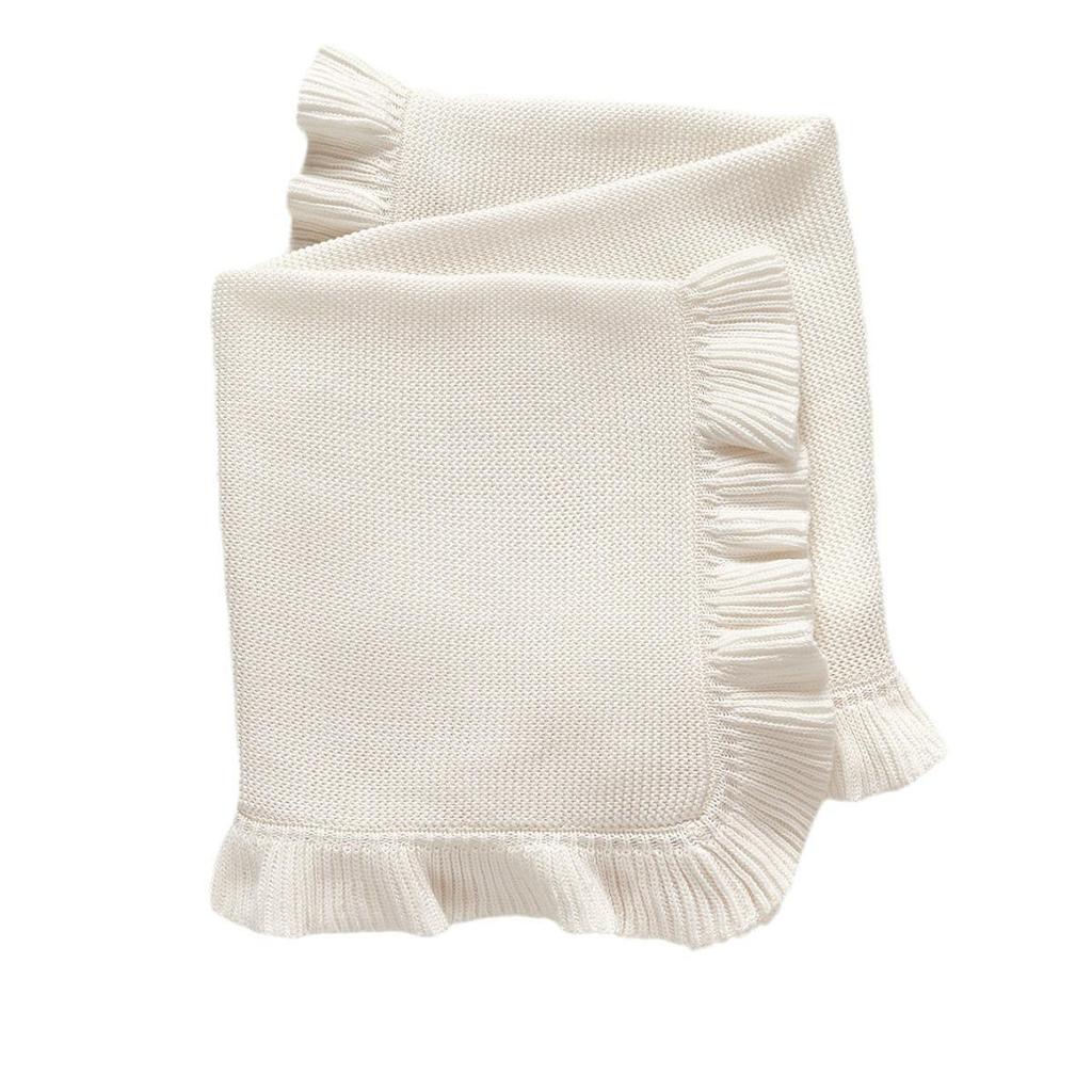 Dětská zavinovací deka v INS stylu z čisté bavlny s volánky