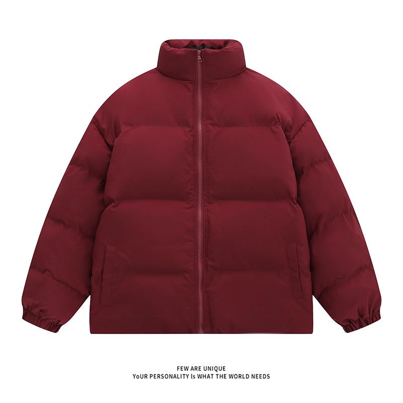 Women's Autumn and Winter Plus Size Padded Thickened Solid Colour Loose Jacket Casual Medium Long Zipper Warm Outerwear