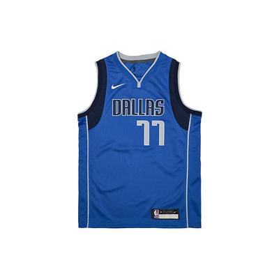 Tricou de baschet NBA pentru tineret, imprimat, cu uscare rapidă, Dallas Mavericks Doncic 77, tricou pentru copii, albastru DR0866-480