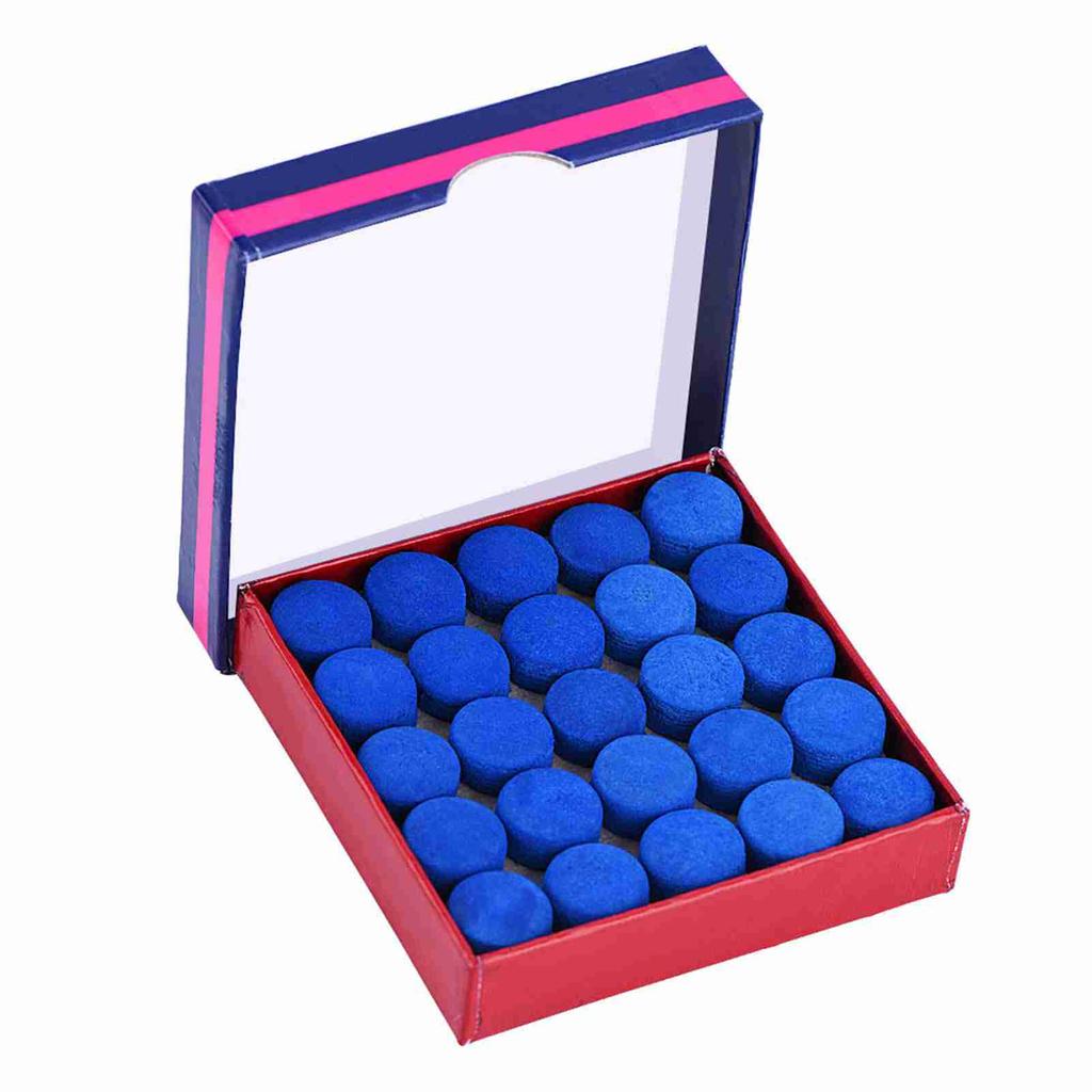 50 pcs Lot Blue Glue on Single layer Billiards Pool Snooker Cue Tips 13mm