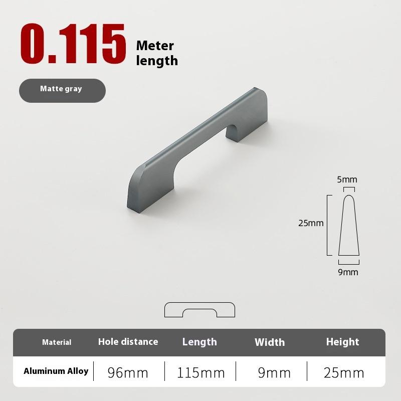Solid Black Lengthening One Meter Cabinet Long Handle Modern Simple Lengthening Cabinet Door Handle