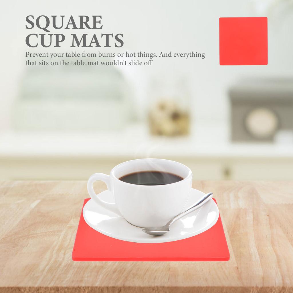 4Pcs Silicone Coasters Heat-Resistant Non-Slip Cup Mats for Table Protection Dishwasher Safe Wear-Resistant Home Decor
