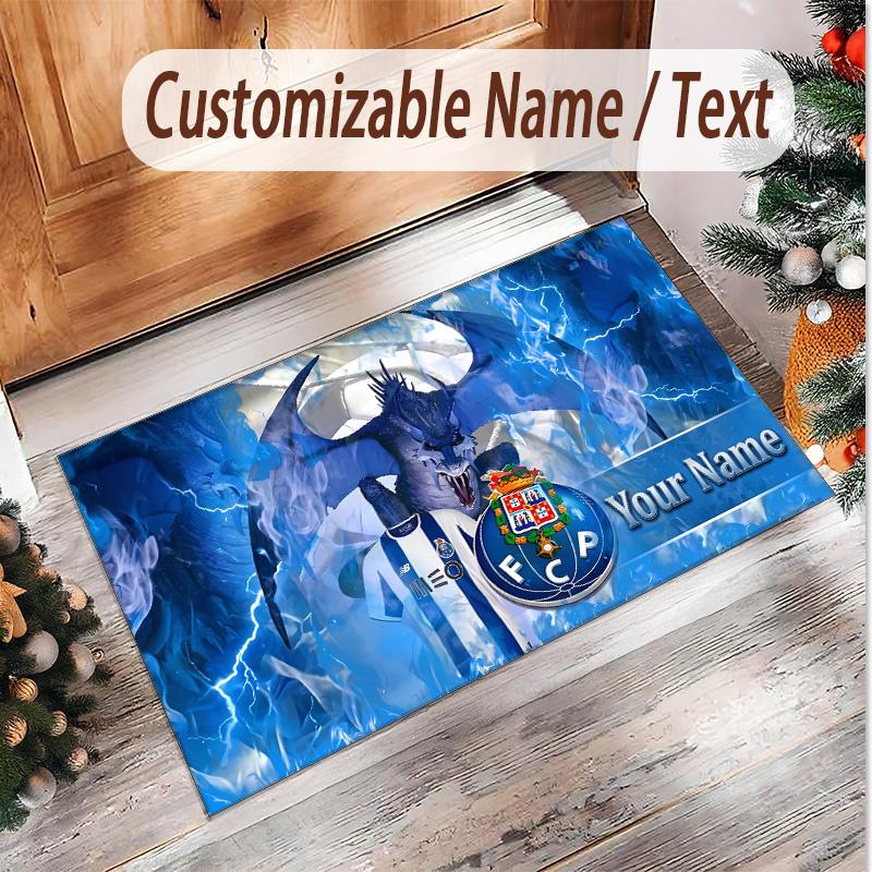 Personalized Crystal Velvet Carpet FC Porto Pattern Non Slip Floor Rug
