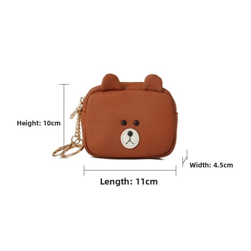 Cute coin change bag female mini cartoon small wallet earphone storage bag bear large capacity