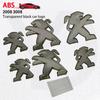 UHHA5 ABS Plastic Transparent Black Car Front Badge Rear Trunk Emblem Stickers for Peugeot 2008 3008 Auto Head Modified Decoration