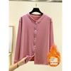 Loose Plus size Fleece-lined Cardigan Women Autumn and Winter Dralon Thickened Buckle Home Wear Outer Wear Plus size Heating Casual Outerwear