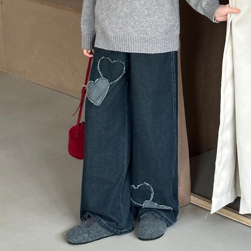 

Autumn 2025 Girls Fashion Set: Knitted Sweater & Korean Style Jeans Two-Piece 140 cm