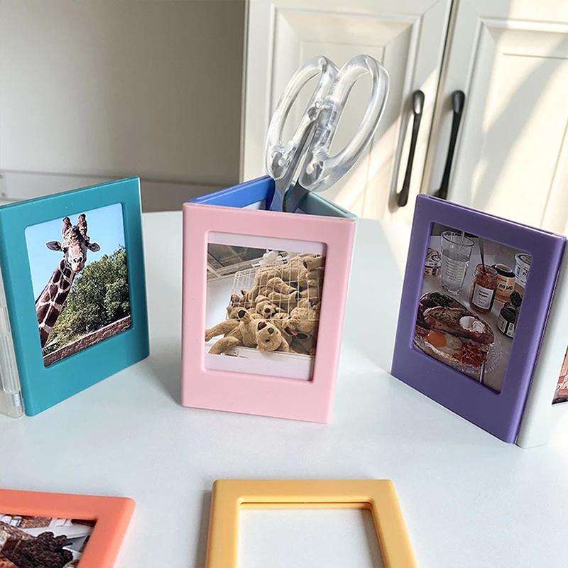 Magnetic Picture Frames For Refrigerator 3 Inch Fridge Color Photo Frame Magnets Album For Instax Mini Film Photo Frames Papers