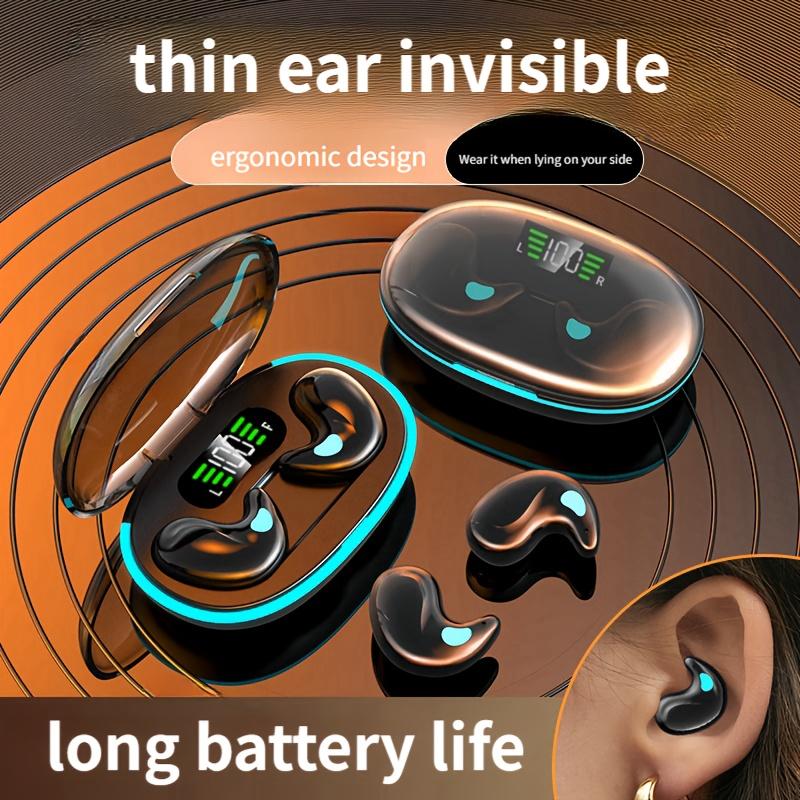 Auricolari Wireless Trasparenti, Batteria a Lunga Durata, Cuffie con Display Digitale Intelligente, Luce Respiratoria Cool, Indossabili Senza Dolore per Lungo Tempo