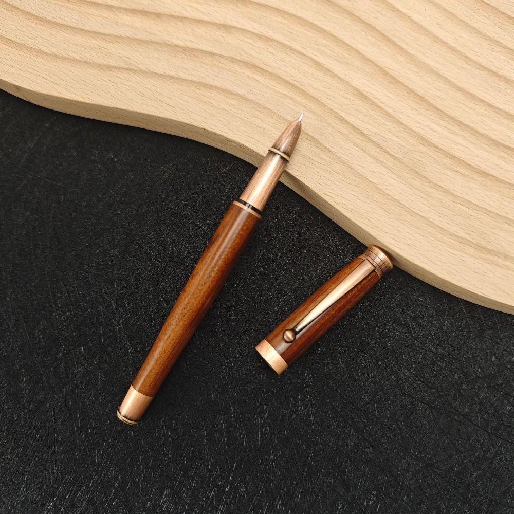 Retro Simple Writing Ink Pens Wood Handle Signature Pens Wooden Fountain Pen Stationery