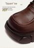 Shanghai Retro Platform Thick Sole Lace-Up Women's Loafers - Versatile, Fashionable, Height Increasing Cowhide Shoes
