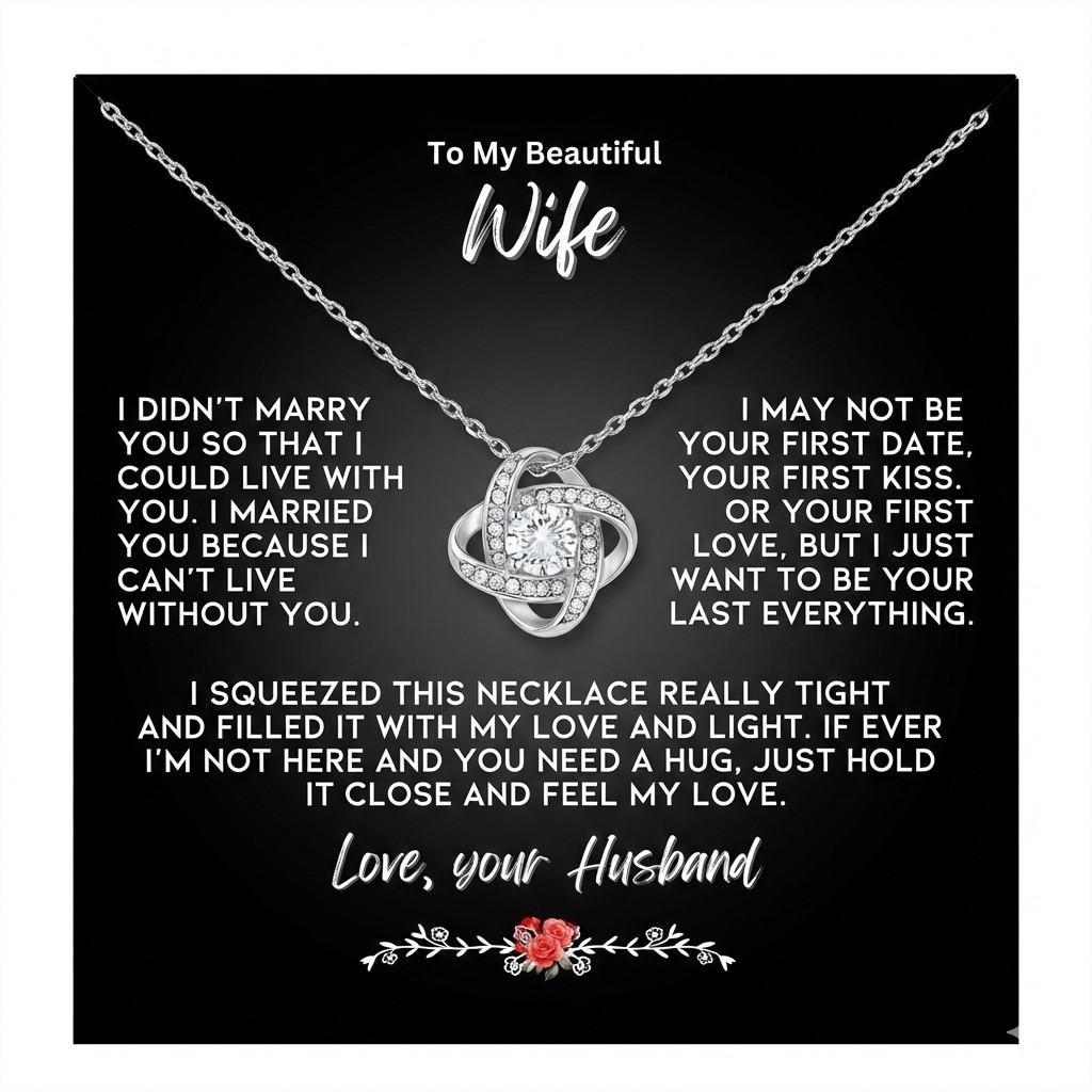 To My Wife Necklace Gift for Valentines Love Knot Necklace for anniversary Unisex T-Shirt