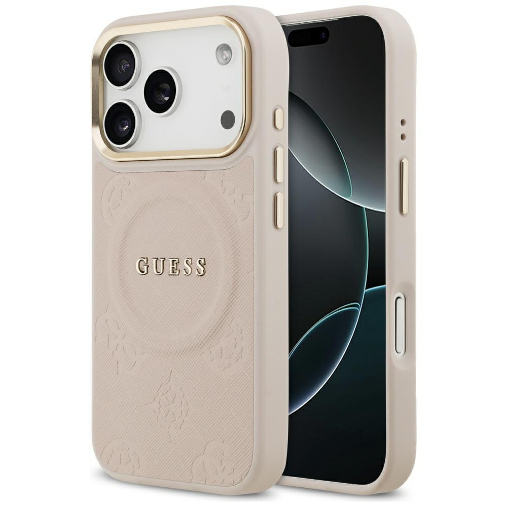 Guess Peony Hot Stamp MagSafe Case for iPhone 17 Pro Pink
