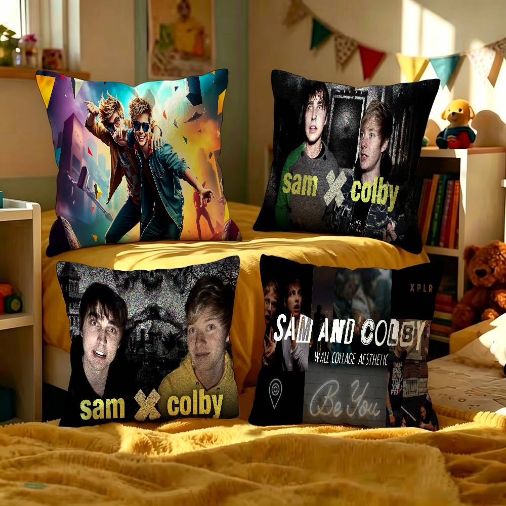 S-Sam And Colby XPLR Cushion Cover Pillowcase Upholstery Sofa Throw Pillow Home Decor Pillowcas