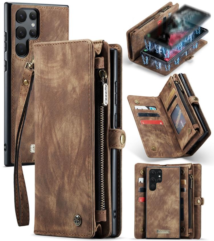 Para Samsung Galaxy S22 Ultra 5G Funda CaseMe-008 Desmontable Multifuncional con Tapa Horizontal de Cuero