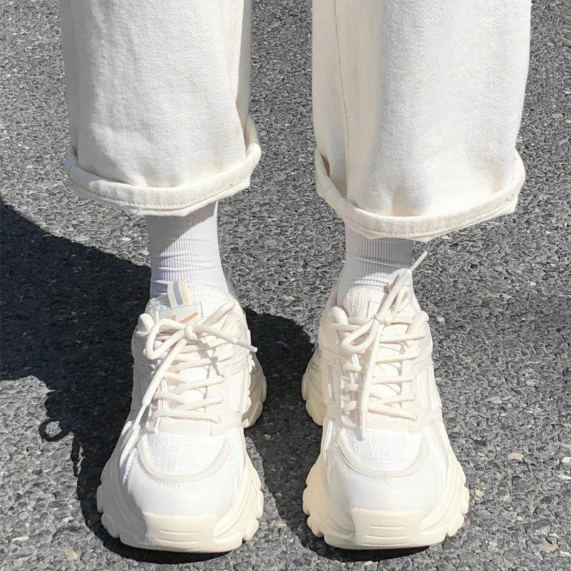 

Женская осенняя новая женская обувь летние кроссовки модные универсальные белые туфли на толстой подошве 40