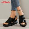 Fashion Aphixta 2025 Wedge Sandals Peep Toe Buckle Shoes Woman Platform Ankle Strap Fashion Cool Summer Super High Heel Shoes