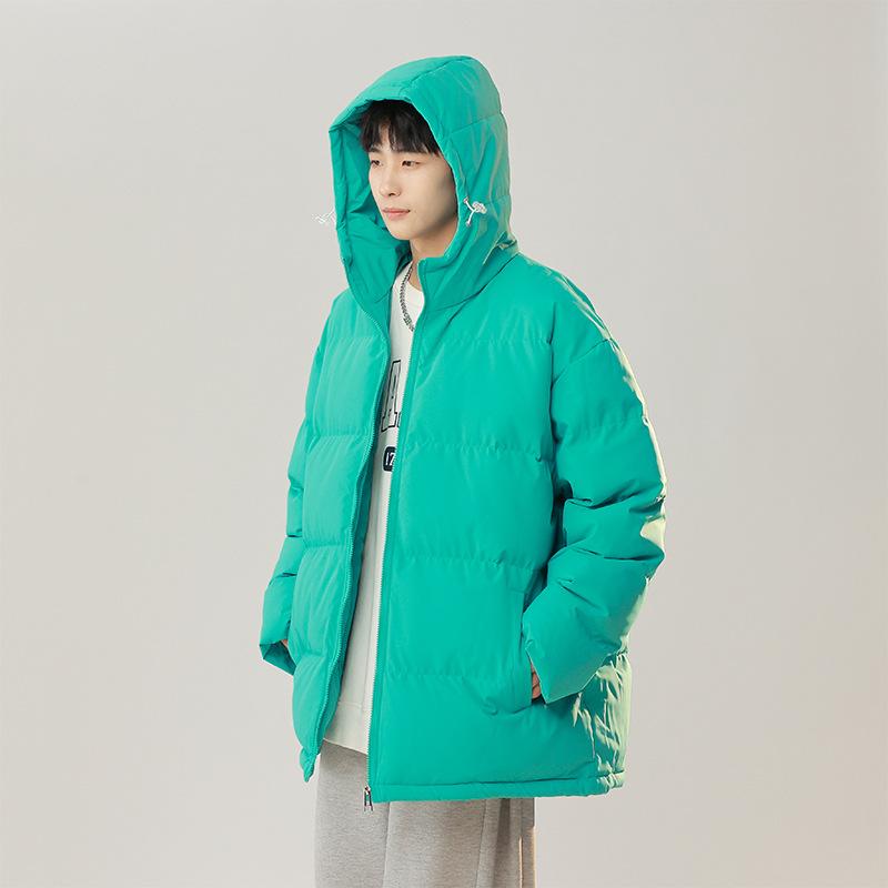 Padded Clothes Men's Candy Color Winter New Trend Loose Hooded Padded Jacket Thickened To Keep Warm