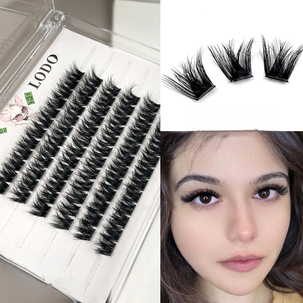 Glue-Free False Lashes - Fluffy Volume, 3D Multi-Layer, Euro/Asian Style, Single Clusters