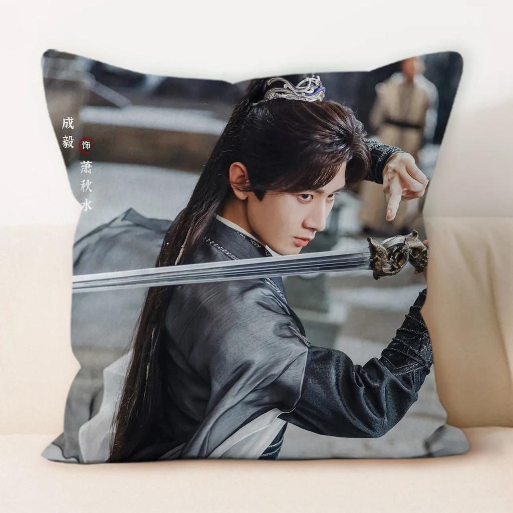 Cheng Yi Dubbelsidigt Tryckt Kuddfodral TV Legenden Resa Xiao Qiushui Li Chenzhou Dramabilder Heminredning Kuddfodral