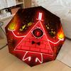 1pc Gravity Falls Bill Cipher Automatic Folding Umbrella - Compact 8-Rib Design, Durable Plastic & Iron, Lightweight for Outdoor Daily Use,  a0929187