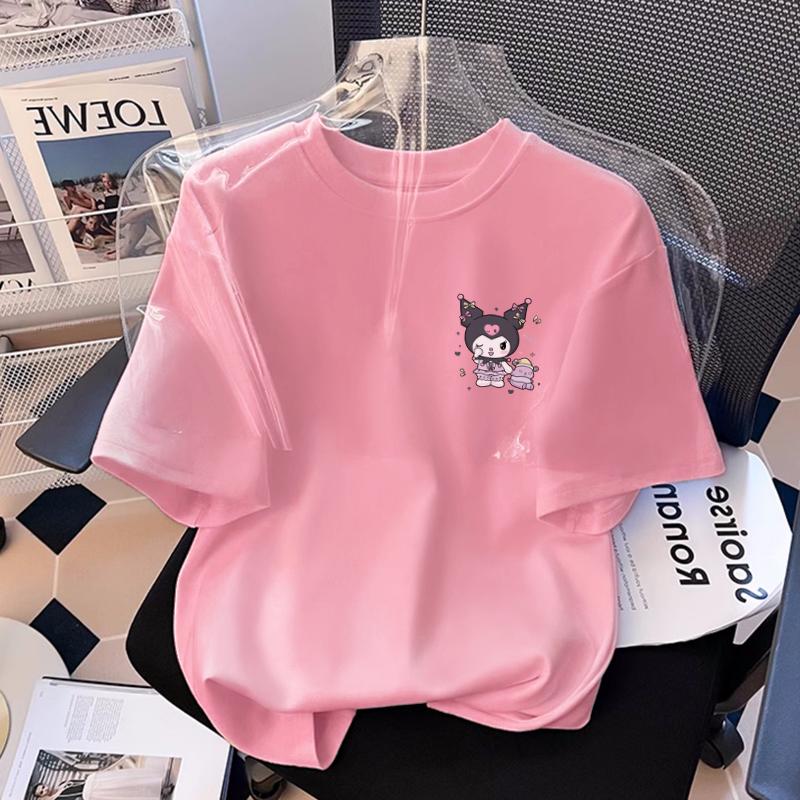 Cotton short-sleeved t-shirt pure width 2025 new summer women's half-sleeved foreign-style top t-shirt