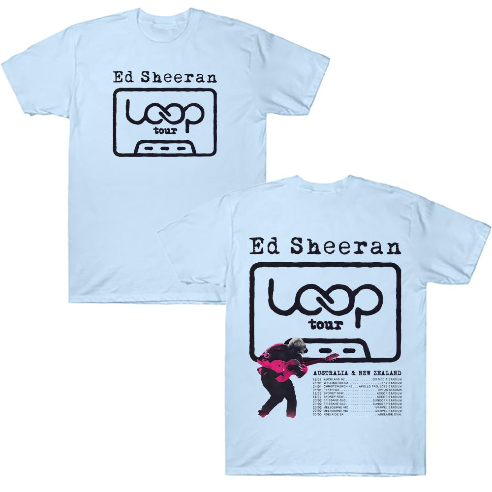 Ed Sheeran LOOP Tour T-Shirts Baumwolle Herren Damen Sommer T-Shirts NEU Mode Locker Unisex Streetwear Hip Hop Grafik Kleidung Y2K