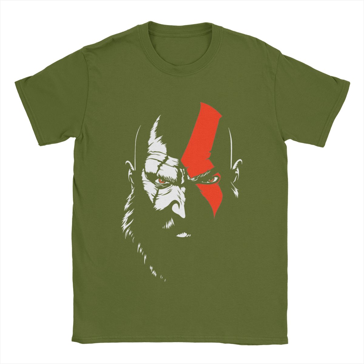 

God Of War Kratos Men T Shirt Casual Tees Short Sleeve Round Neck T-Shirts Cotton Classic Tops 4XL