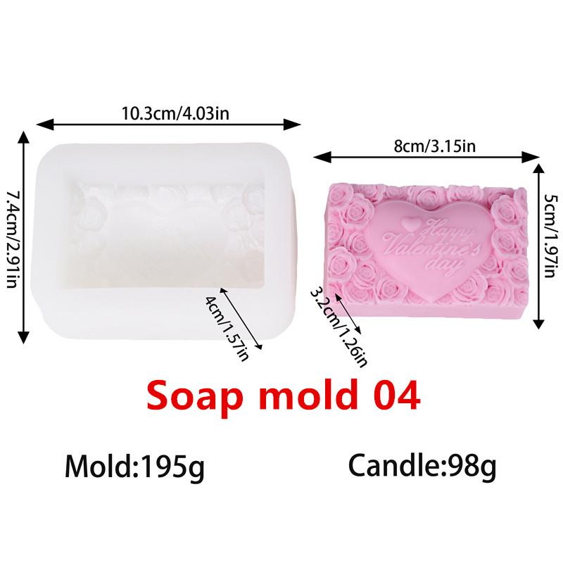 3D Love Rose Silicone Soapr Molds DIY Wedding Valentine's Day Heart Rose I Love U Silicone Soap Candle Mold Craft Art Candle