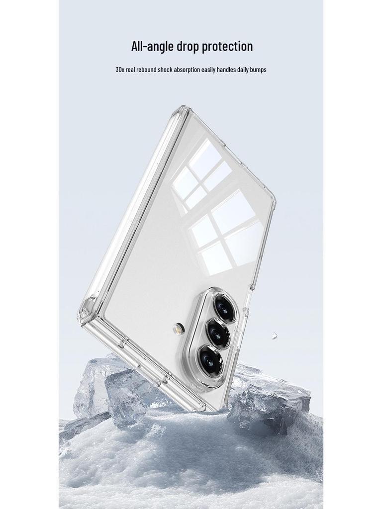 Samsung Z Fold7 Magnetic Airbag Case with Minimalist Style - Transparent, Full Hinge Coverage, for Men and Women